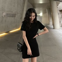 여성원피스 캐주얼원피스 여성 심플 반팔 데일리코디 미니 4컬러-72394EA