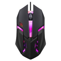 서든마우스 스타크래프트 레이저 마우스 kebidu new s1 게임용 7 색 led 백라이트 인체 공학 usb 유선 게이머 측면 케이블 광학 게임용, 검은색