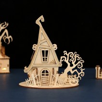 3D 입체퍼즐 마녀 하우스 나무퍼즐 집중력 향상 DIY 퍼즐 모형집, 단품, 단품