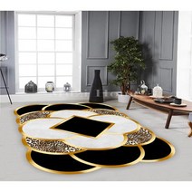 레이저 컷 골드 링 패턴 표범 효과 러그 및 러너 새로운 시즌