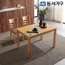 동서가구 베이직WO 4인 원목 우드 식탁 테이블 세트/의자 2개 DF629557, 엔틱