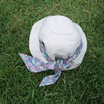 [DIY] 패브릭 모자 만들기 보넷 두건 만들기 나들이모자, 명화블루