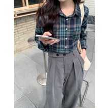 빈티지 상의 스타일 실사 봄가을 숏스 남방 홍콩 개성 크롭셔츠