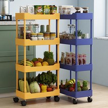 SNOYBAL 트롤리 이동식 트롤리 선반 이동식트롤리 욕실 선반 주방 선반, 주황색