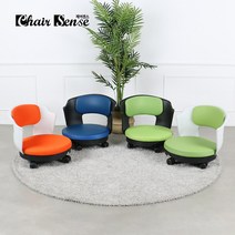 체어센스 둥글이 좌식 의자 바퀴 등받이 앉은뱅이 가정용 업소용 작업용 보조 이동 고정 바퀴달린 작업 가정 쿠션 요추 청소, 둥글이 고정발, 옵션E화이트, 레자, 그레이