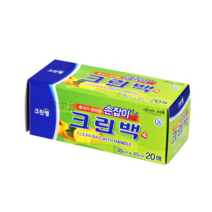 크린랲 휴대가 편리한 손잡이 크린백 (35cmx45cm 20매) x 5개 손잡이 봉투 휴대용 일회용 비닐, 20개입