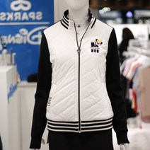 디즈니골프 F/W 가을 겨울 여성패션 여성의류 골프의류 디즈니골프웨어 여성골프웨어 여자골프의류 여자 니트배색점퍼 경량다운패딩 DLS3LJPB0N06IV