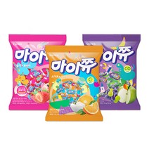 크라운제과 마이쮸 포도사과+딸기복숭아 + 요거트오렌지, 284g, 3개