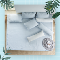 여름 냉감 인견 패드 침대 고정밴드 패밀리 라지킹 사이즈, 패드 베개세트, 그레이