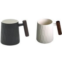 티 로직 계수나무 해머 머그 컵 잔 도자기 재질, 블랙+화이트