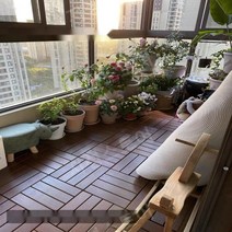 조립식데크타일 DIY 조립식 셀프 타일 베란다마루 데크타일 바닥, 1㎡, 300X600mm