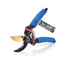 면도기Shark 정원 가위 21.6cm8.6인치 원예용 전문 바이패스 전지가위 날카로운 논스틱 블레이드 및 고무 손잡이 최대 3.2cm1.2인치 직경 블루, Blue