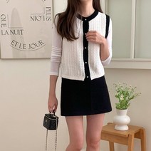 배색벌집니트조끼 1115788