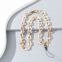 우체통 우편함 포스트박스 패션 여성 아크릴 핸드폰 체인 고삐 목 안티-분실 휴대 전화 스트랩 매는 밧줄, 04 Beige