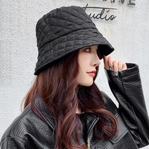 여자 버킷햇 누빔 가을 사계절 여성 학생 중년 벙거지