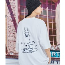 [빠른출고]/꼼파뇨 [16수] 넌슬립 자수 반팔티 화이트