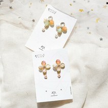 (핸드메이드) 아란 플라워 펄 귀걸이, Green, Green