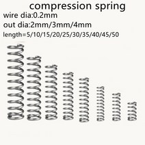 토션 스프링 인장 금형 스테인리스 코일 스프링 스테인레스 스틸 마이크로 소형 압축 스프링 외경 2mm 20, 04 40mm_01 0.2mm_03 3mm