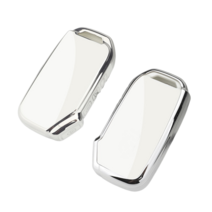 키에티 기아 신형쏘렌토MQ4 스마트 키케이스 4버튼 TPU 키홀더 단품, 화이트 실버라인