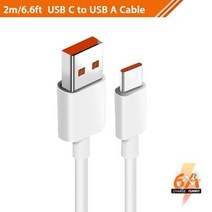 샤오미-6a USB c타입 케이블 충전기 터보 고속 충전 라인 샤오미 Mi 12 11 울트라 5G 9 포코 X3 NFC 레드미 노트 10 K50 k40 프로, 옵션-03.200CM 6A Cable