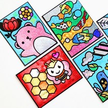 동물캐릭터 포일아트 홀로그램 북아트 미술재료, 곰