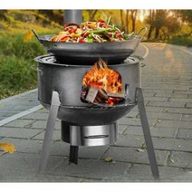 드럼통화덕 농촌 야외 그릴 흡연 숯불화로 바베큐 드, 회색상자58cm+두께1.5+로링3개스토브연속