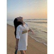 아메리칸 스타일 얼짱 레트로 티셔츠 여성용 대형 디자인 센스 틈새 코튼 반팔 Ins 트렌디 BF 루즈 탑