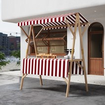 플리마켓 가판대 진열대 야시장 판매대 벼룩시장 스탠드 축제 야외 노점 매대 행사 접이식, 레드 가로120세로60높이200cm, 1개