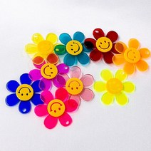 (P-52)[투명] 빅스마일 꽃 아크릴 빅사이즈 팬던트 키링 만들기 가방 참 재료 diy, 5.핑크