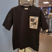 [클라이드앤] 공용 루즈핏 바스키아 로고 레터링 전사 티셔츠 FLBTS287