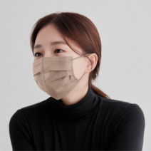 고래마스크 일회용 덴탈마스크 대형, 진베이지, 2개, 50매