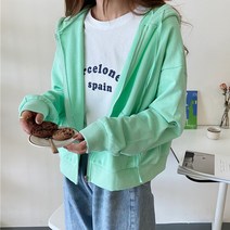 0 velys 여성용 무지 데일리 후드집업 CSU1228