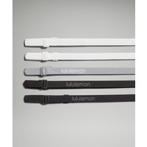 미국 룰루레몬 LULULEMON 207781 여성용 스키니 조절 가능 헤드밴드 5팩 - 블랙/블랙/코뿔소 그레이/화이트/화이트, Black/Black/Rhino Grey/White/W