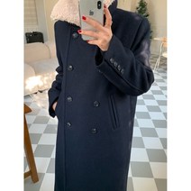 오브롱 여자 피코트 롱 울 더블 롱코트 2온스본딩 양털카라 탈부착