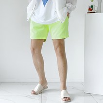반즈 남자 컬러가 예쁜 형광 피그먼트 와이드 밴딩 반바지4color