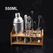 스테인레스 스틸 칵테일 셰이커 믹서 와인 마티니 보스턴 셰이커 바텐더 음료 파티 바 도구 550ml750ml, 550ML-11PCS