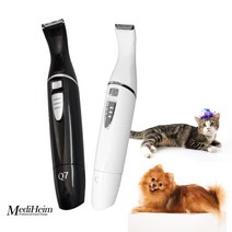 메디하임 애견 이발기 Q7 바리깡 미용기 고양이 반려견 강아지 개 털깍기 셀프 면도기, 화이트