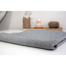 린넨 스판 스트레치 하운드투스 체크 원단