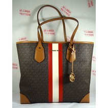 마이클코어스 Michael Kors Eva MK 시그니처 PVC 가죽 라지 용 토트 파우치 포함 가방 사첼