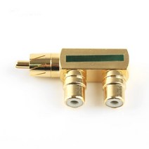 RCA 잭 오디오 스피커 앰프 연결 RCA 2분배기 F모양 젠더 골드메탈 AV잭