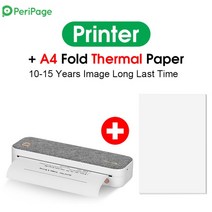 PeriPage A4 용지 프린터 직접 열전 사 무선 모바일 포토 USB BT 연결 지원 2 "/3"/4 "용지, [05] Printer add Paper C