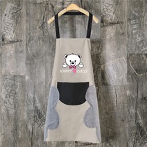 핸드 타올 앞치마 방수 Ｏil 얼룩 남녀 가정 주방 앞치마 요리 허리 요리사 주머니가있는 킹 옷, 회색, 74x69cm