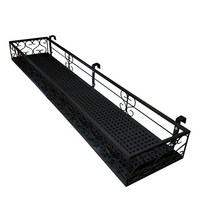 모칸도 베란다 화분걸이 창틀 화분걸이대 (일반 직각형 120x20cm) 창틀용 고리 3개, 검정