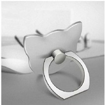 고양이 핑거링 스마트링 스마트폰 거치대 부착링 그립톡 휴대폰 귀여운 악세서리 아이폰 색상, 그레이