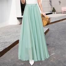 롱청스커트 데님치마 캉캉 여름 여성 스커트 롱 보호 비치 맥시 어 댄스 블랙 레드 옐로우 블루 그린 퍼플 핑크