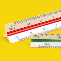 고등학생 지도그리기 3면 삼각스케일 자 도면 인테리어 길이재기 건축사무소 직장인 중고생, 1개, 15cm - 고배율