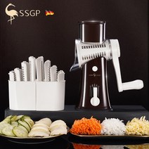 독일 SSGP 야채 슬라이서 다용도 회전 채칼 가정용 채썰기 5종 주방 커터기, 영문버전
