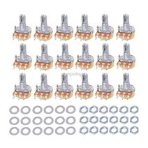 18pcs 단일 전위차계 구색 키트 b500k b100k b50k b20k b10k b5k b2k b1k b1m 100k 10k 1k 20k 500k 50k 5k, 없음