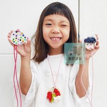 유아 천연 점토 찰흙 목걸이 만들기 5인 미술 키트, （2）번