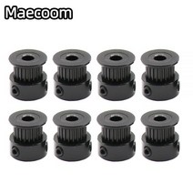 gt2타이빙벨트 풀리타이 3d 타이밍벨트 Maecoom 블랙 GT2 타이밍 풀리 20 톱니 바퀴 보어 5mm 8mm 3D 프린터 부품 너비 6mm 벨트 용 알루미늄 기어 이빨, 100pcs, 20T W6 B5 With T